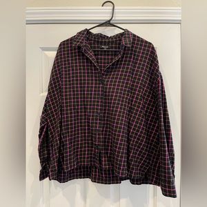 Madewell XL pink plaid flannel